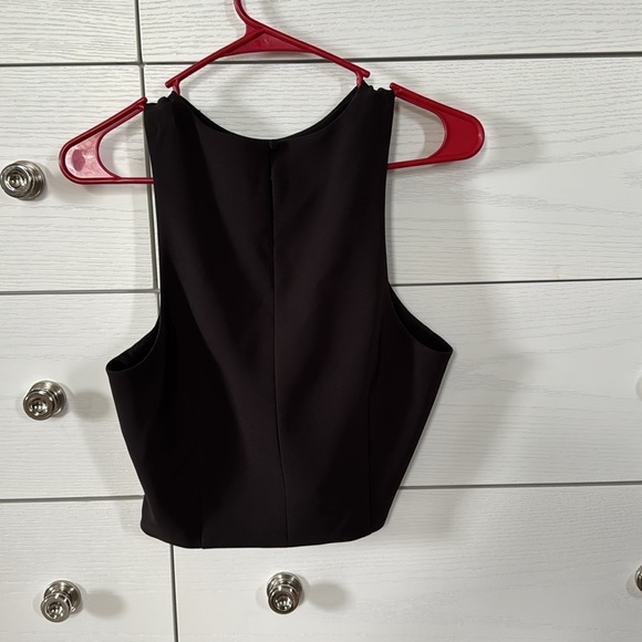 Gianni Bini cropped top. Seamed. Side zip and button in back. NWT. - Picture 2 of 5